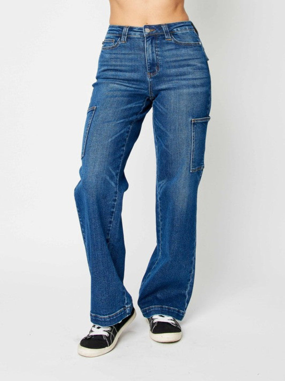 Levoire | Judy Blue Taille Haute Cargo Jeans Sombre