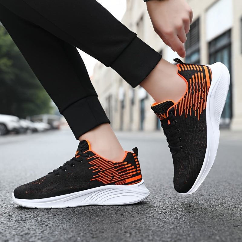 Levoire | Chaussures Trendy Confortables À Lacets Avec Semelle Souple Pour Hommes Noir Orange