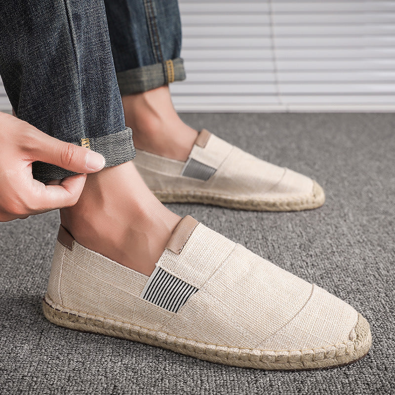 Levoire | Élégant Mocassin En Toile Léger Pour Hommes Beige