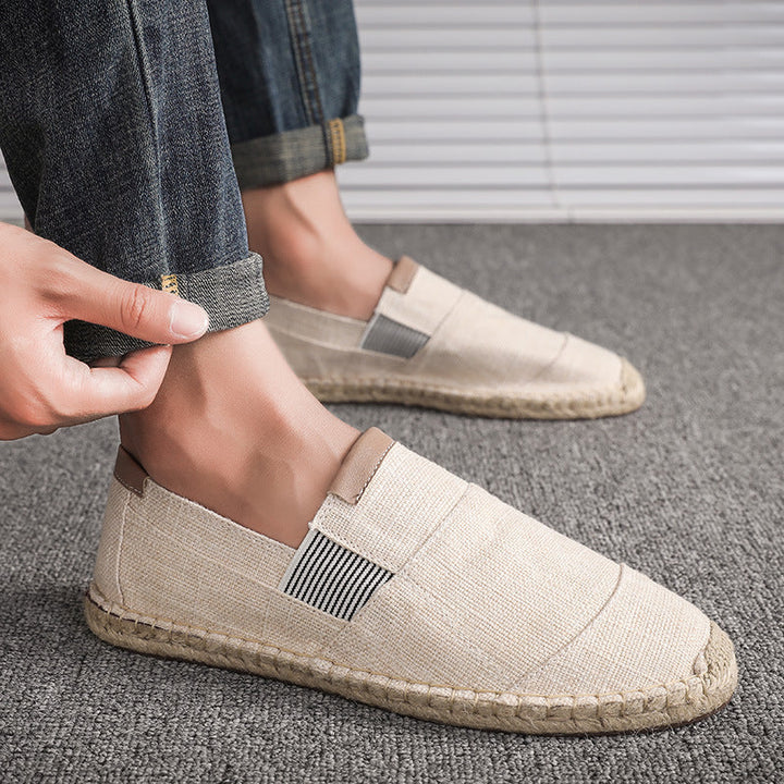 Levoire | Élégant Mocassin En Toile Léger Pour Hommes Beige