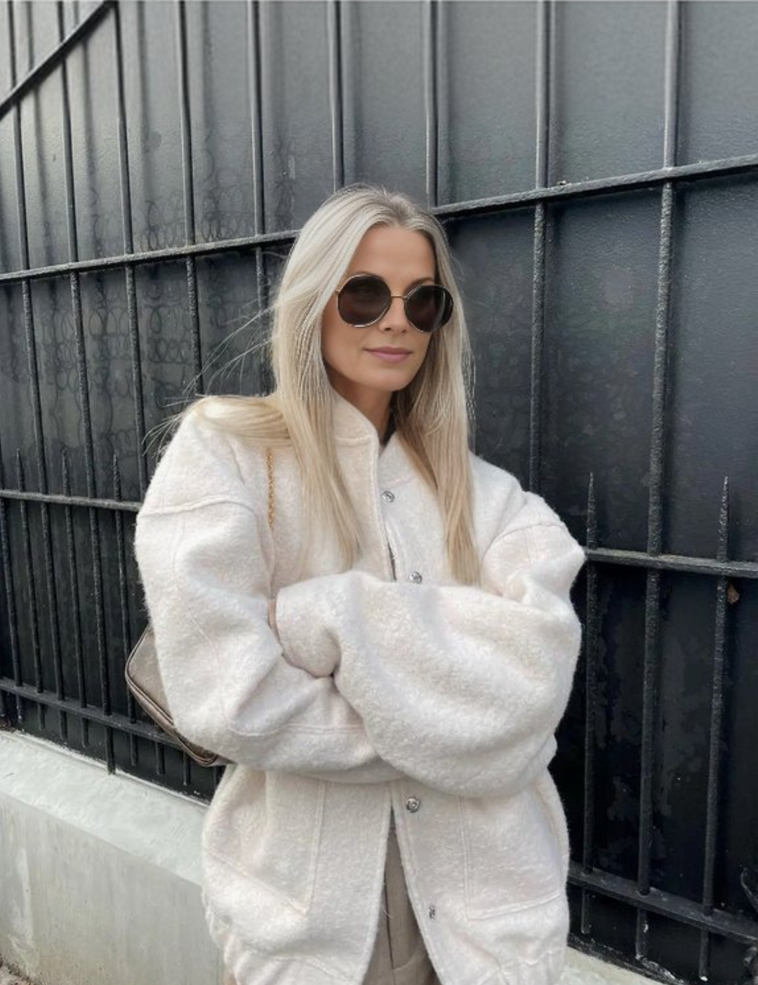 Levoire | Veste En Tweed Moderne Grande Taille Pour Femmes Blanc