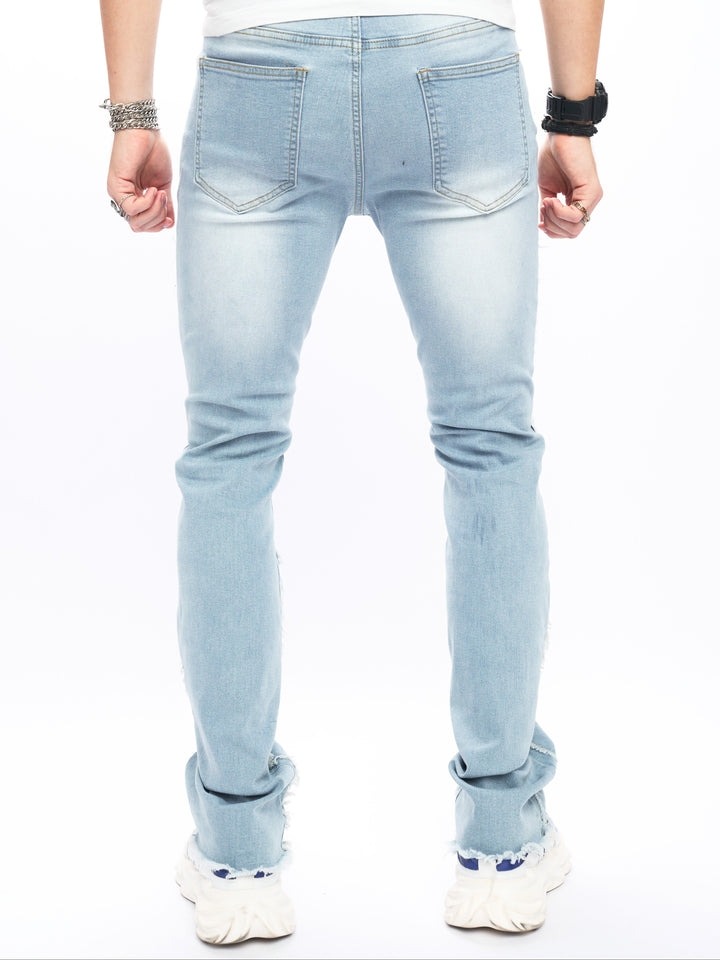 Levoire | Jeans Bootcut Homme Avec Détails De Éraflures