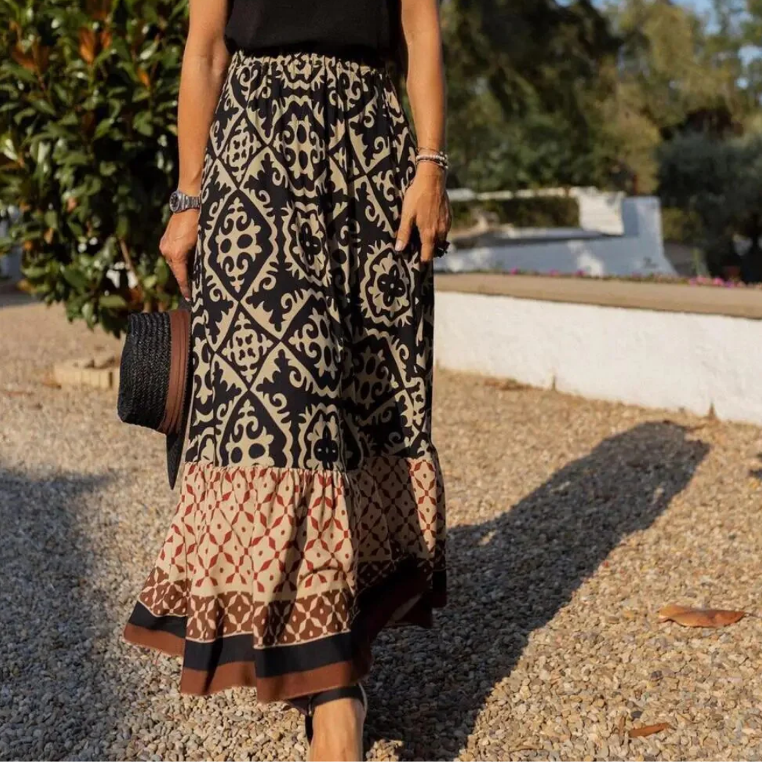 Levoire | Jupe maxi Bohème pour femmes Noir