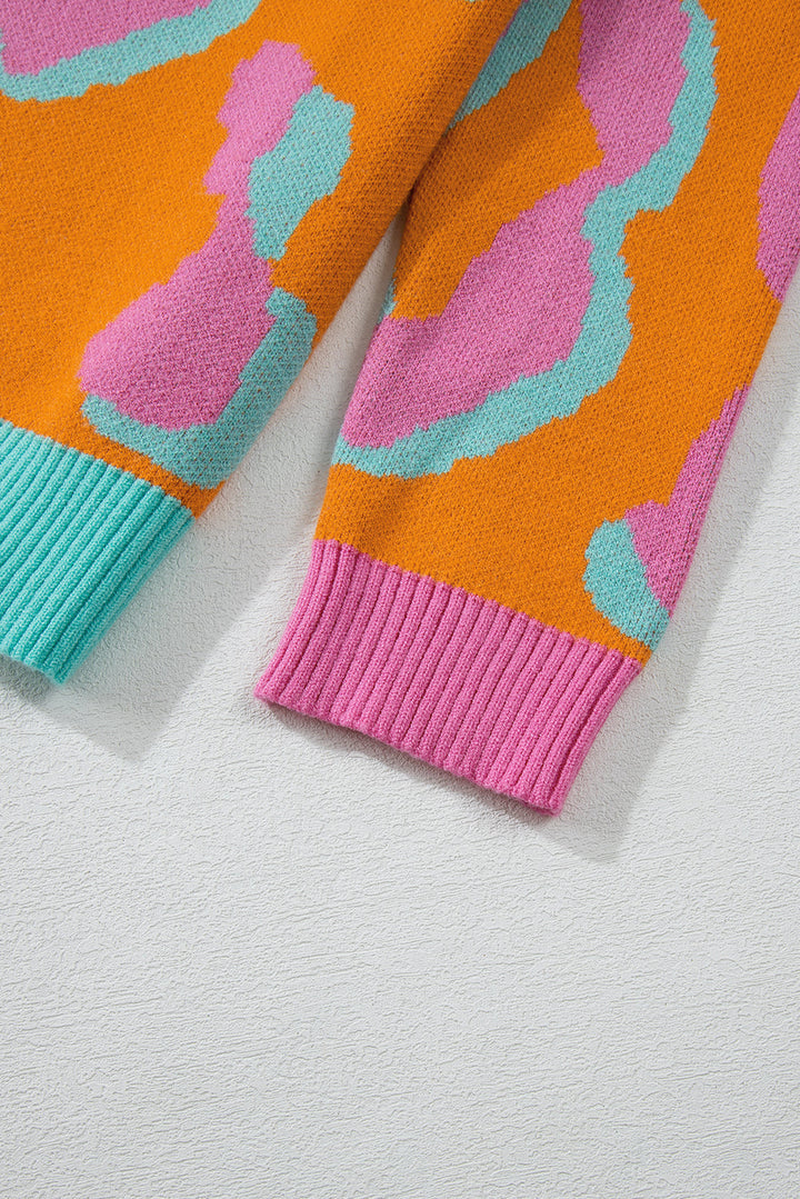 Levoire | Pull Colorblock À Motif Léopard Vivant Pour Femmes