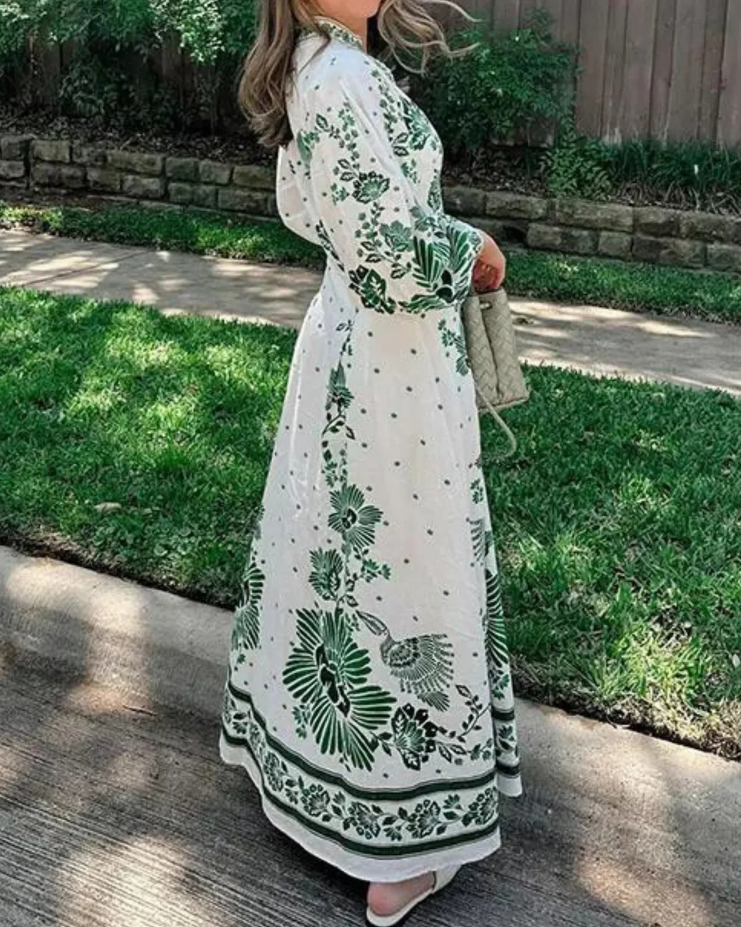 Levoire | Robe Maxi Avec Impression Bleu Royal Blanc