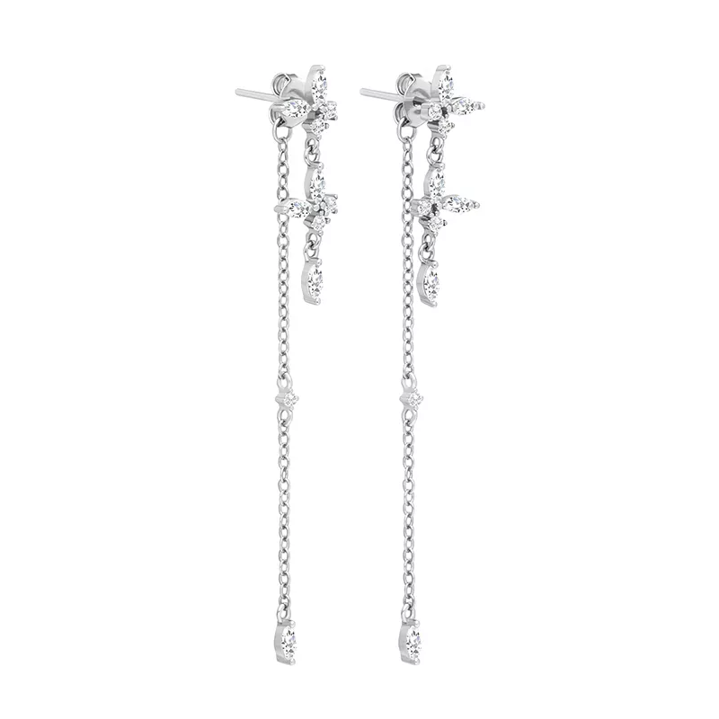Levoire | Boucles D'Oreilles Classiques Argent Boucles d'oreilles en tente à fleurs