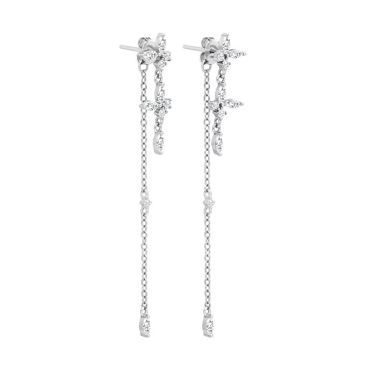 Levoire | Boucles D'Oreilles Classiques Argent Boucles d'oreilles en tente à fleurs