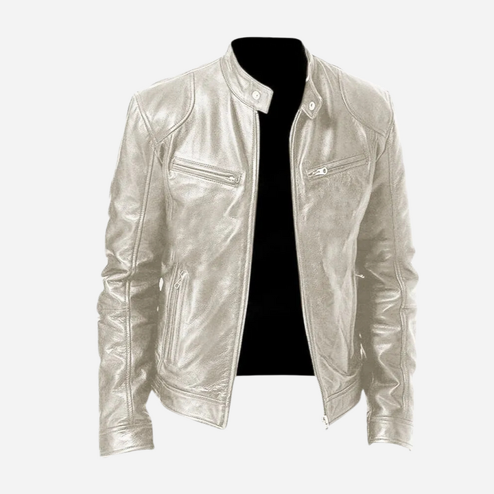 Levoire | Élégante veste en cuir chaude Argent