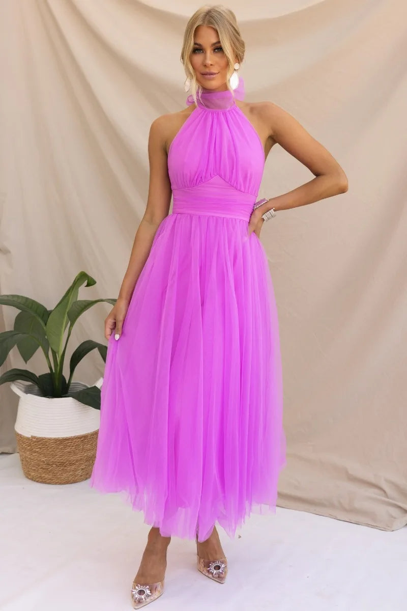 Levoire | Robe Midi En Tulle À Dos Nu