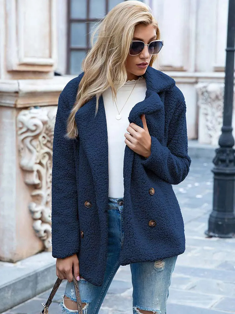 Levoire | Veste Teddy Chaude Et Tendance Bleu marine