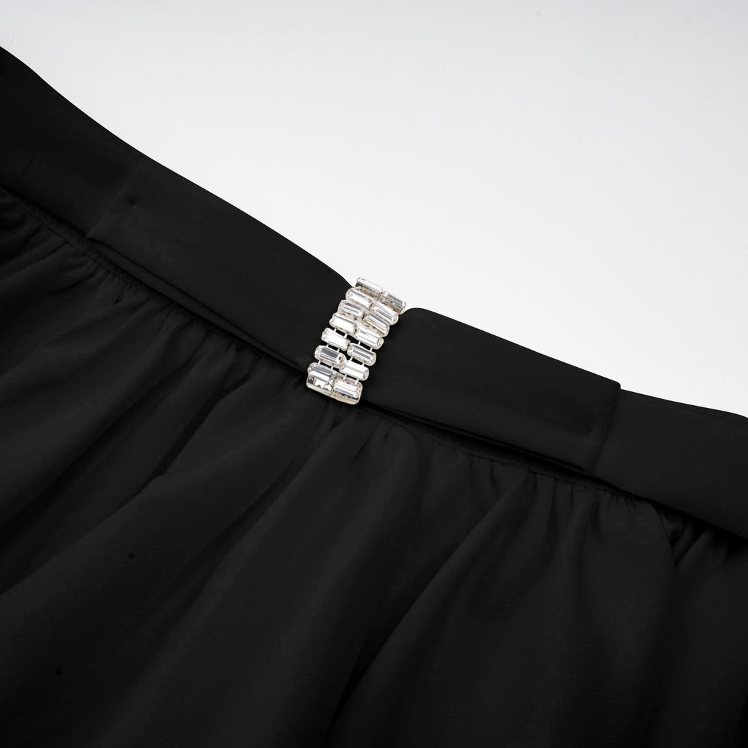 Levoire | Blouse Et Jupe En Tulle Asymétrique Ensemble Coordonné Noir
