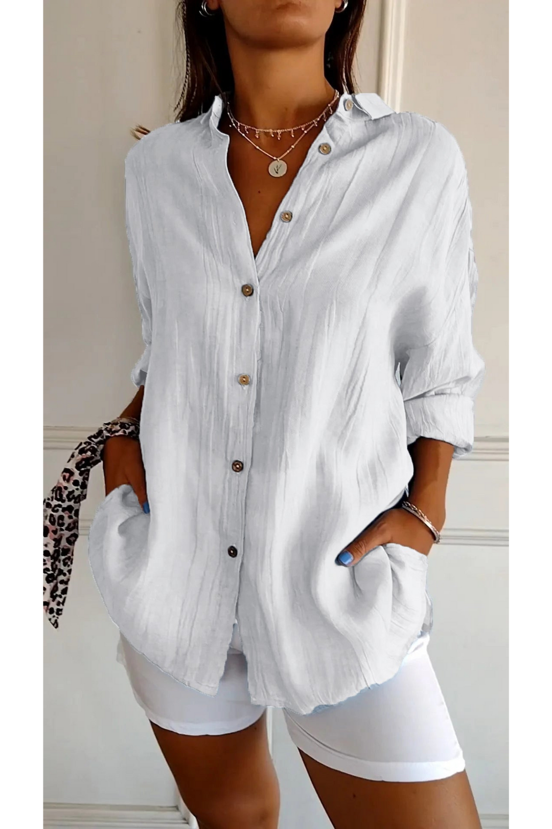 Levoire | Blouse Manches Courtes FR Femmes Long Blanc