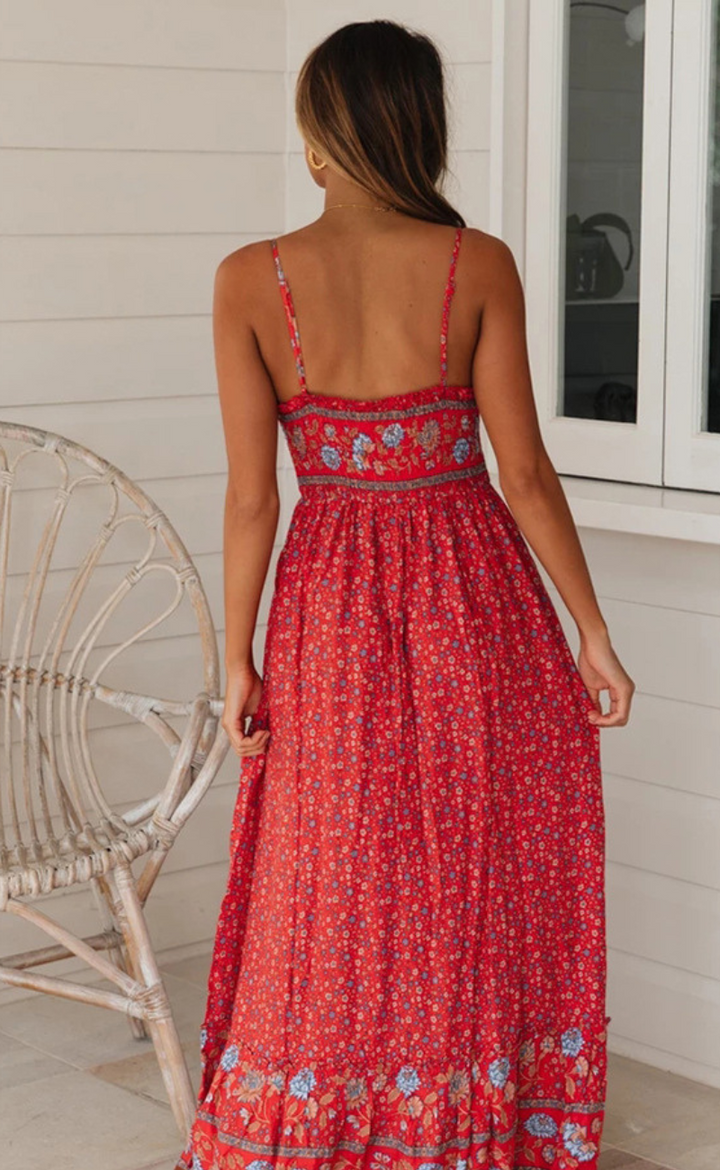 Levoire | Robe Bohémienne Croisée Avec Bretelles
