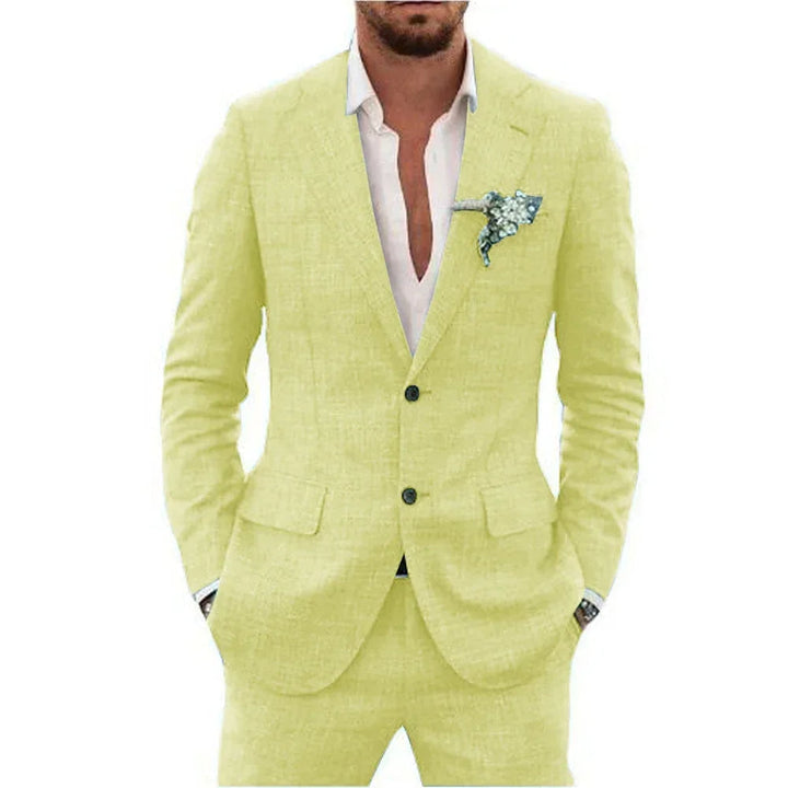 Levoire | Costume en lin pour hommes Jaune