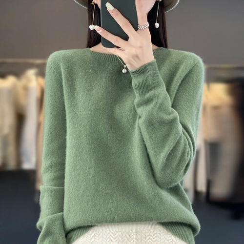 Levoire | Pull en cachemire Femme Élégant Col Rond, Doux & Confortable