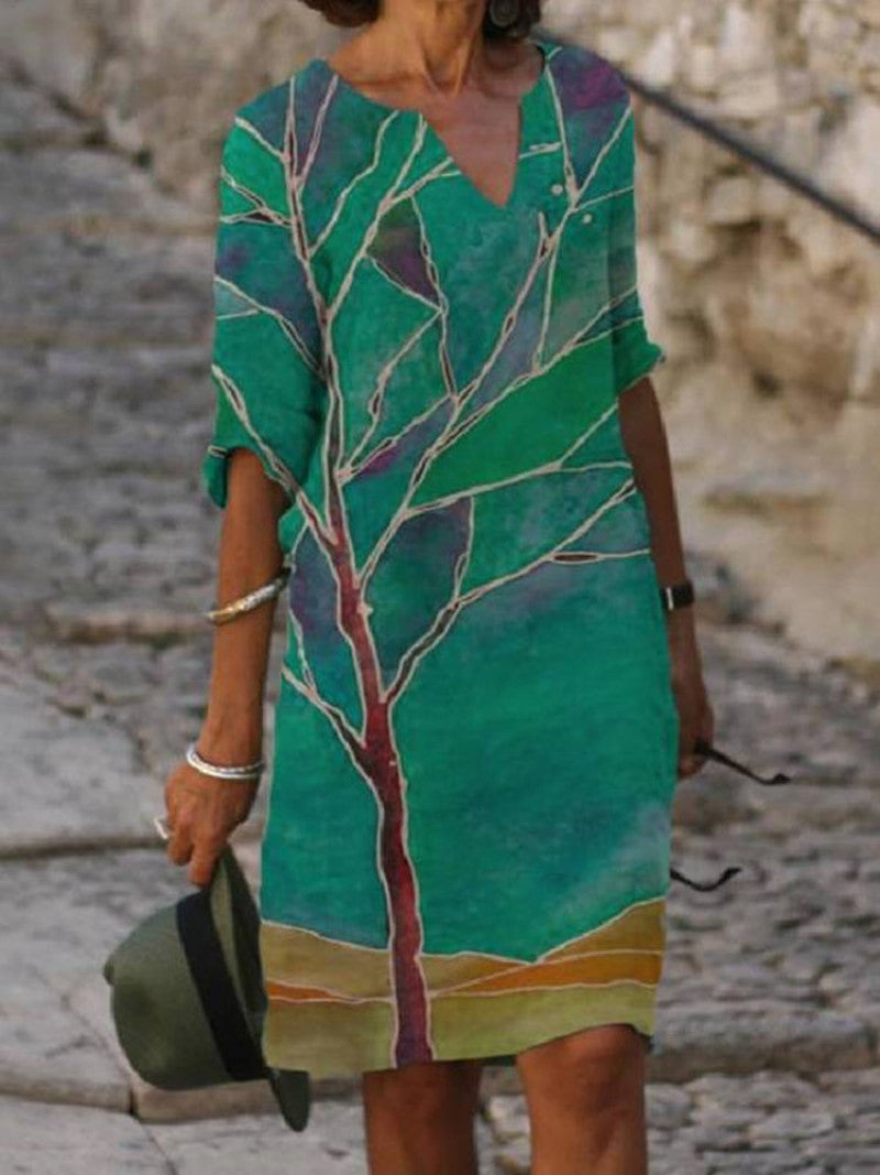 Levoire | Robe En Lin Charmante Avec Motif Floral 8