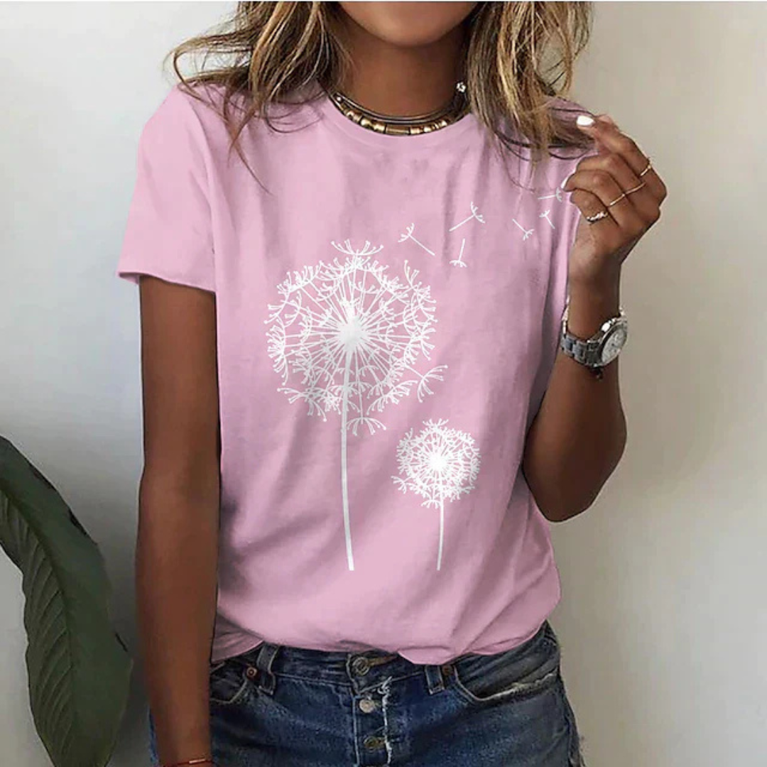 Levoire | T-Shirt à manches courtes imprimé décontracté Rose
