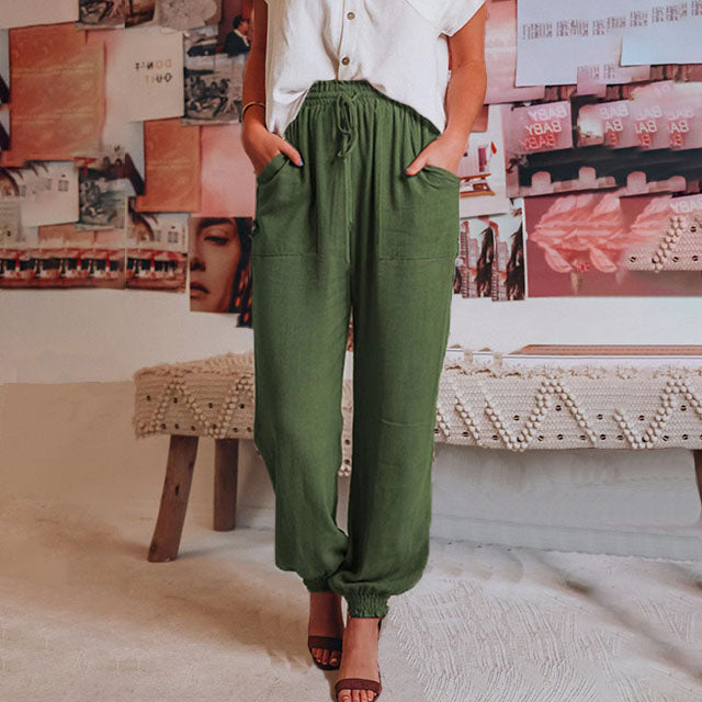 Levoire | Pantalons D'Été Colorés Et Aérés Pour Femmes Pour Les Journées Ensoleillées Vert armée