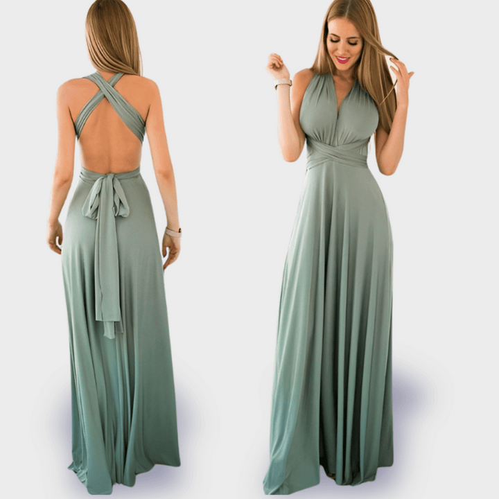 Levoire | Robe Portefeuille En Tissu Premium Pour Des Apparitions Élégantes Vert clair