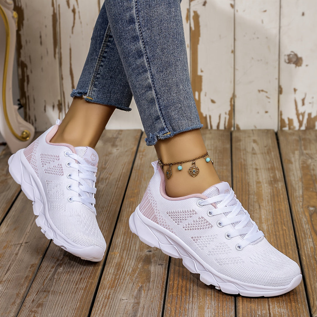 Levoire | Baskets À Lacets Contrastées Pour Femmes 219 Poudre Blanche