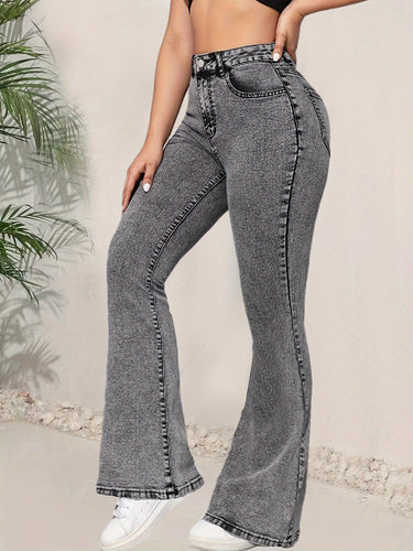 Levoire | Jean Gris Taille Haute Et Jambes Évasées