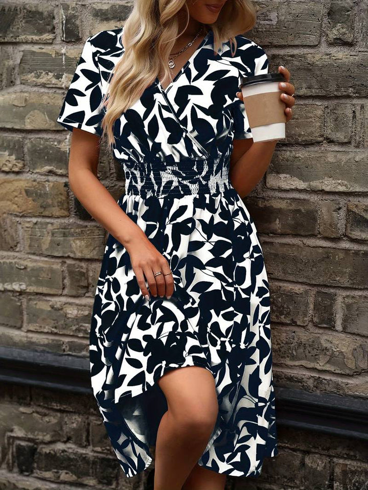 Levoire | Robe Portefeuille À Manches Courtes Avec Motif Floral