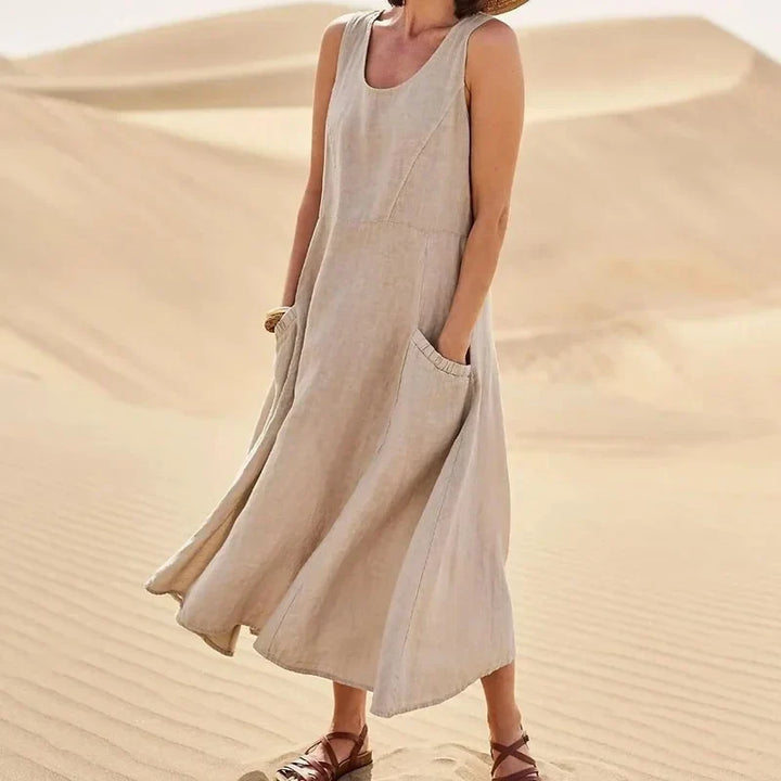 Levoire | Robe D'Été Maximekko À Manches Longues Style Moderne Braun
