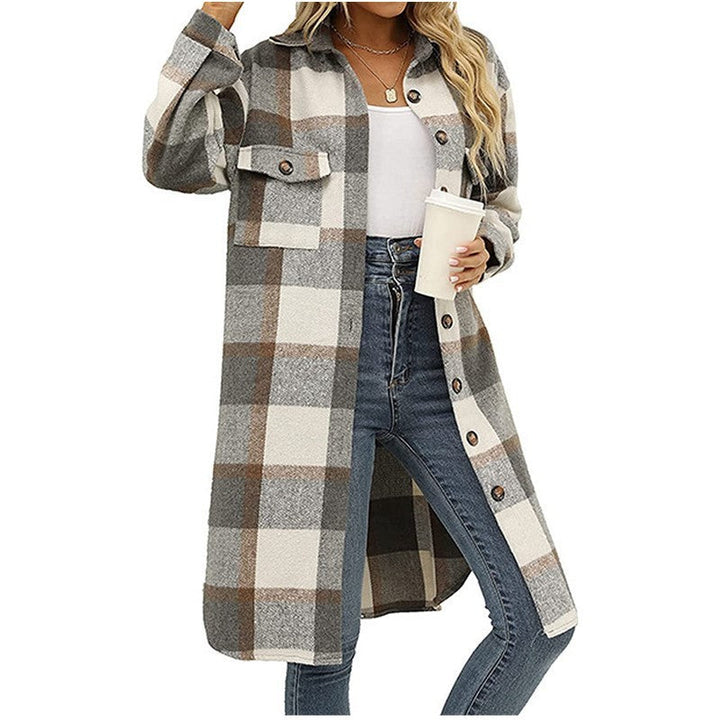 Levoire | Rento Manteau À Carreaux De Carotte En Laine Avec Revers Et Boutons Couverture