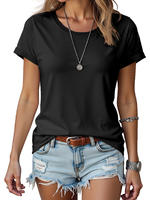 Levoire | T-shirt relaxant pour femmes en 100% coton avec impression bicolore Noir