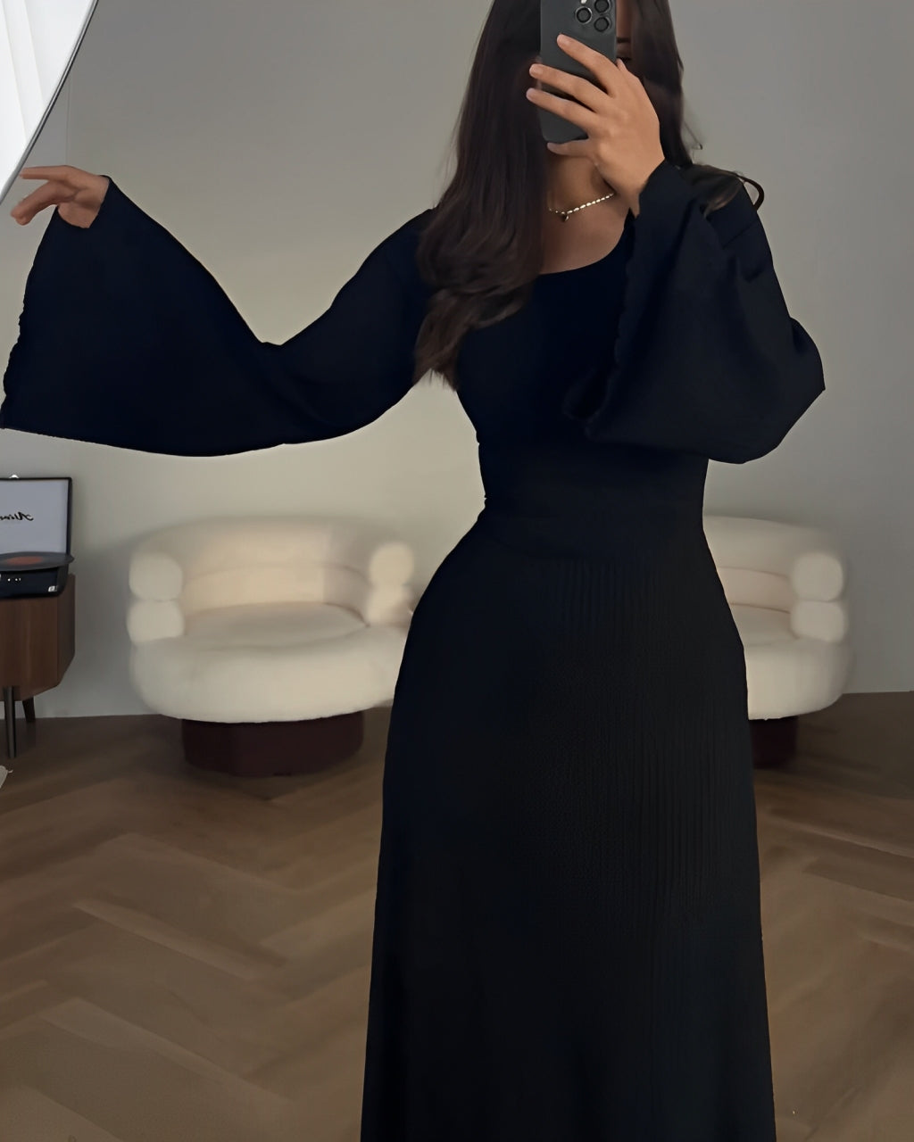 Levoire | Robe Maxi En Tricot Élégante Noir