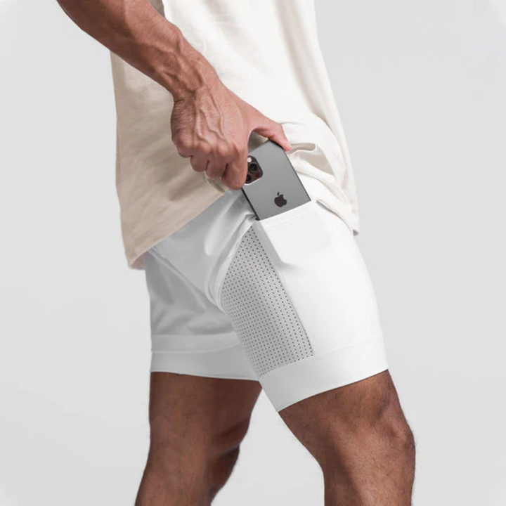 Levoire | Performance Shorts Avec Poche Latérale Pratique Blanc