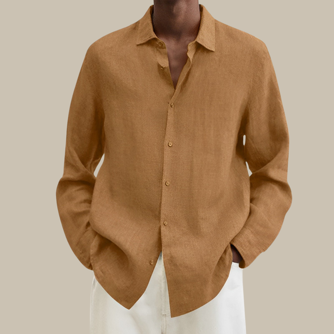 Levoire | Chemise En Lin Élégante À Manches Longues braun