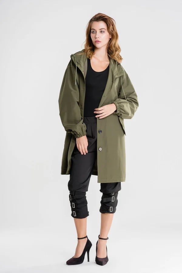 Levoire | Veste Coupe-Vent Avec Capuche Pour Un Usage Quotidien Vert olive