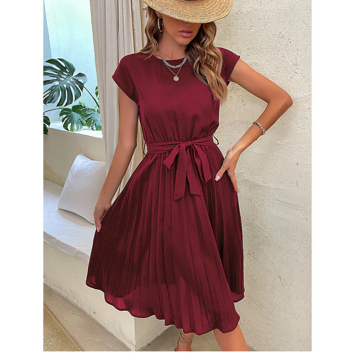 Levoire | Robe d'été midi formelle pour femmes Vin rouge