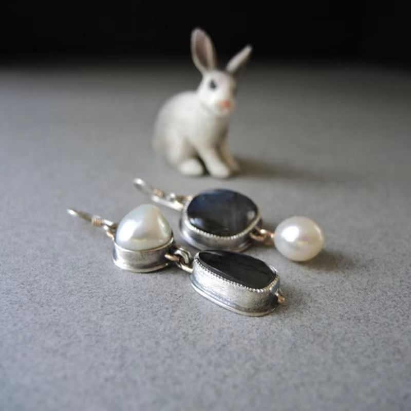 Levoire | Collection De Vin Boucles D'Oreilles En Pierre Naturelle Bleue Argent