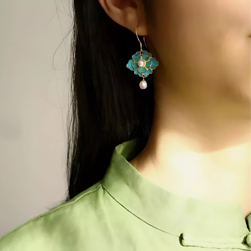 Levoire | Raisin Bleu Boucles D'Oreilles Lotus En Perles