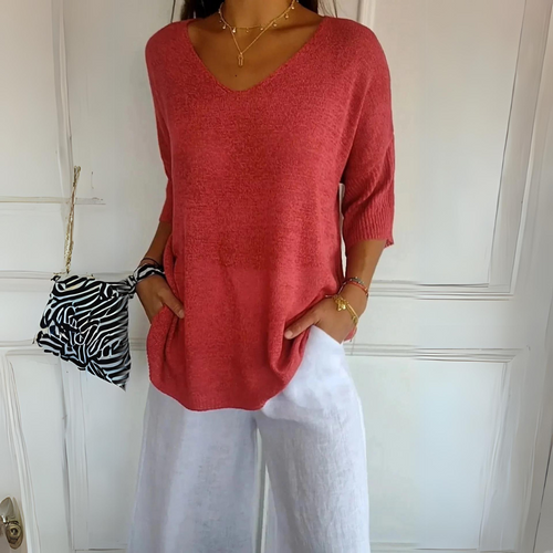 Levoire | Pull Décontracté Pour Femmes À Col En V