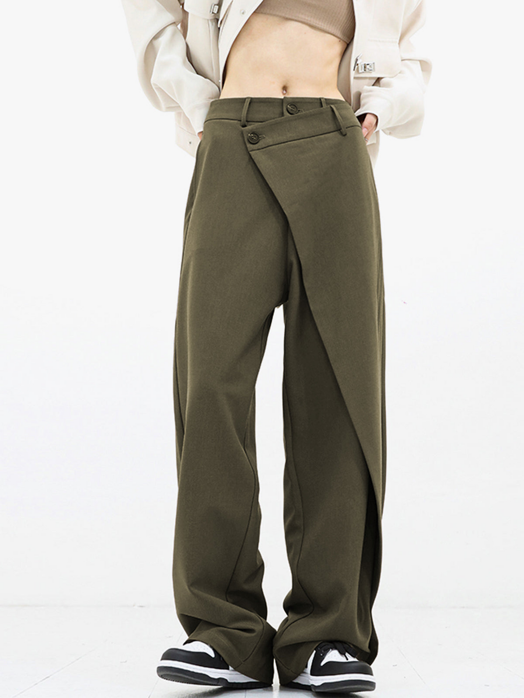 Levoire | Pantalon Large Pour Femmes Pour Le Look D'Été Armée verte