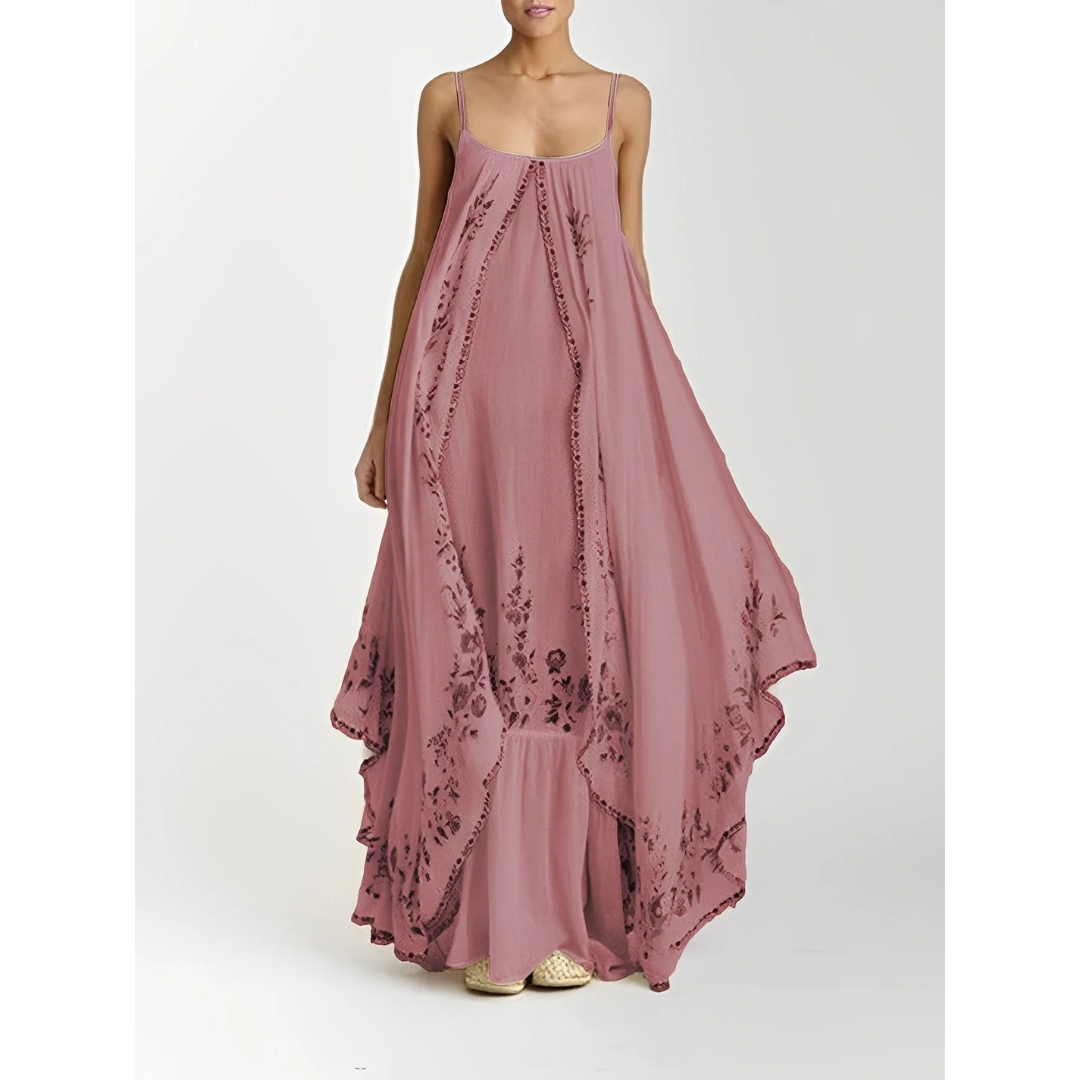 Levoire | Robe maxi sans manches été pour femmes Rose