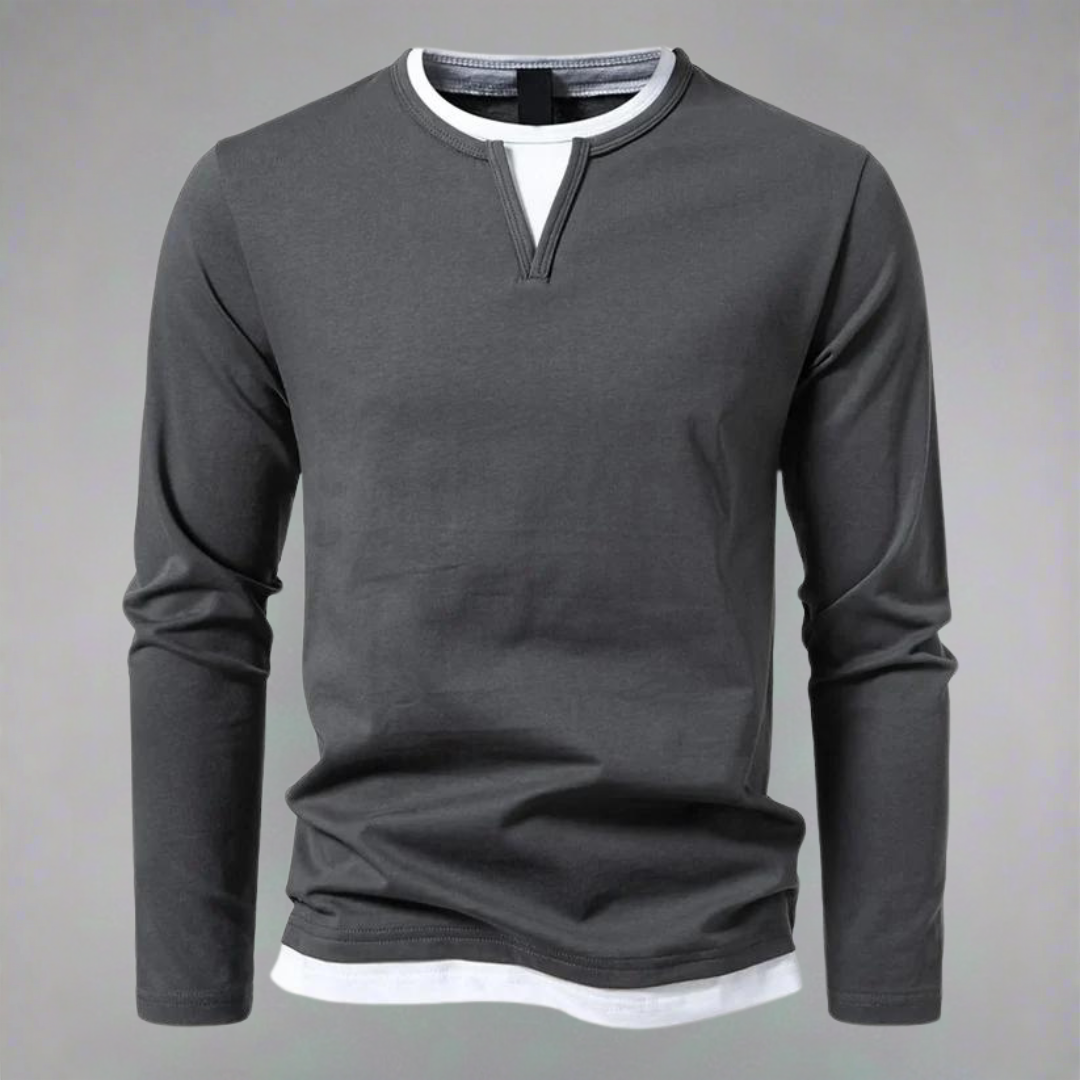 Levoire | Pull À Manches Longues Et Col En V Gris
