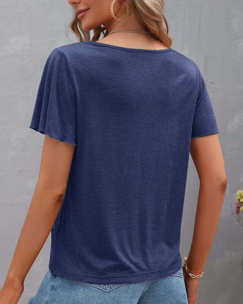 Levoire | T-Shirt Avec Un Décolleté Dans Une Couleur Unie