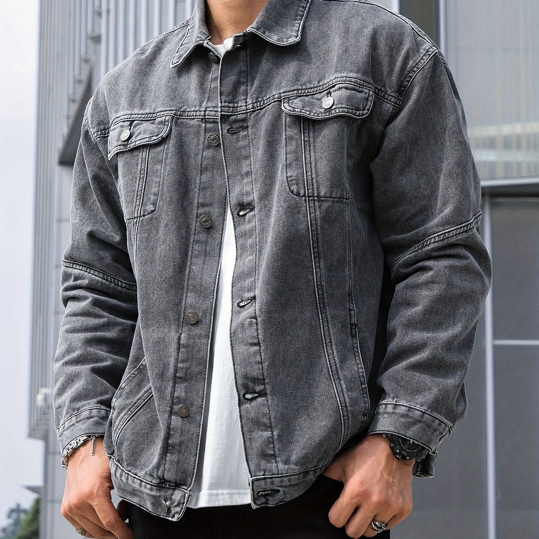 Levoire | Rennon Public Cut Jean Jacket Avec Revers Et Boutons
