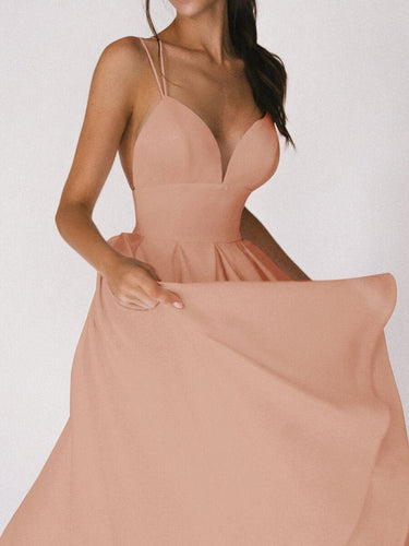 Levoire | Robe Midi Élégante Avec Bretelles Pour Femmes