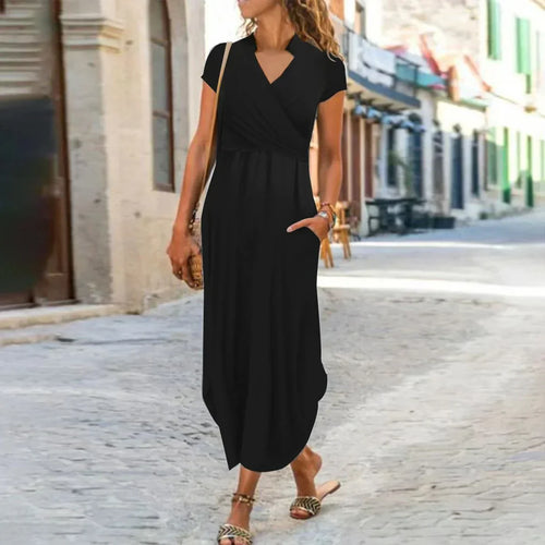 Levoire | Belle Robe Maxi Avec Manches Courtes