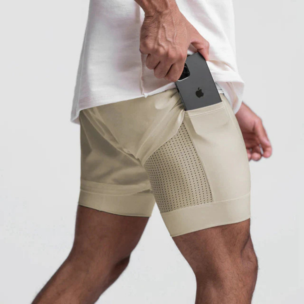 Levoire | Performance Shorts Avec Poche Latérale Pratique Khaki