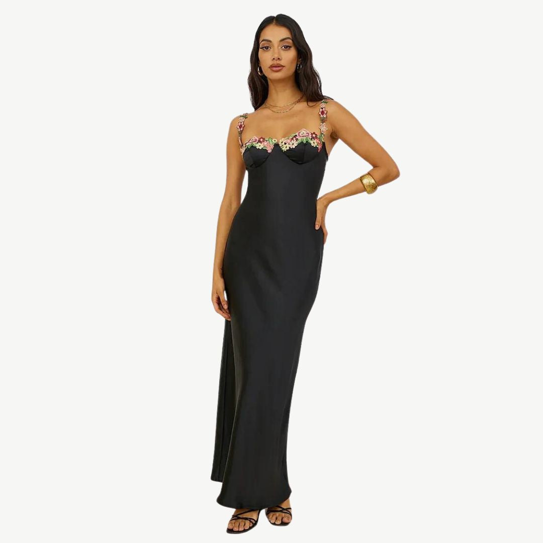 Levoire | Robe maxi satin florale