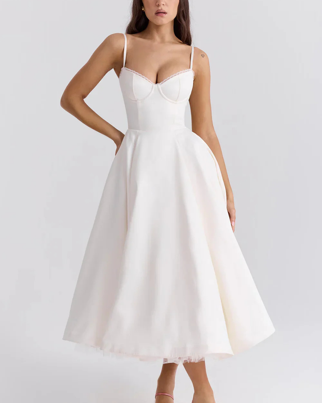 Levoire | Robe d'été aérienne avec détail de corsage Blanc