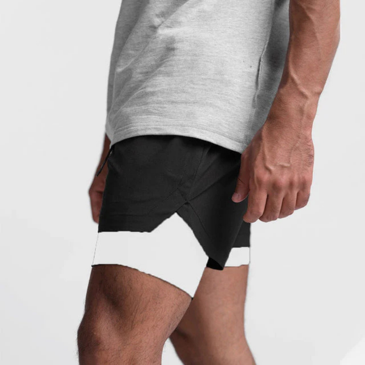 Levoire | Performance Shorts Avec Poche Latérale Pratique Noir Blanc