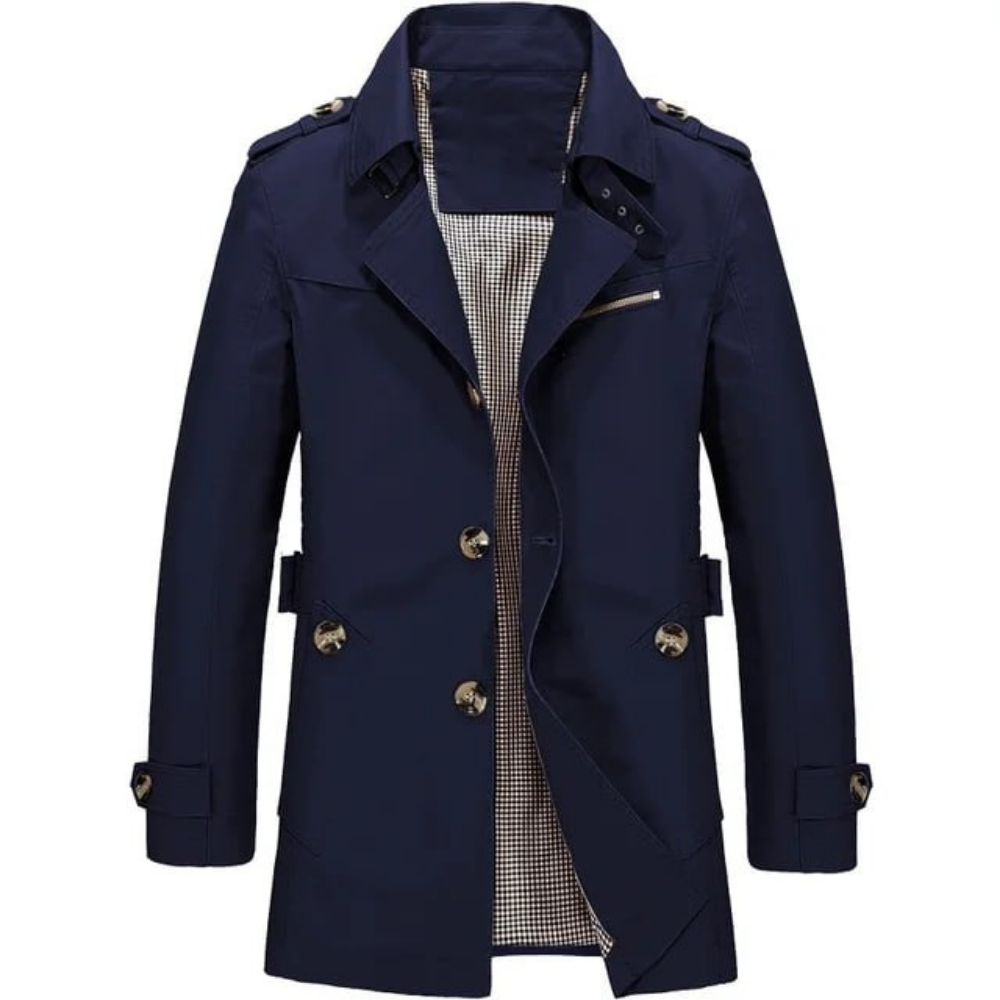 Levoire | Trench-Coat Classique Pour Hommes Pour Des Apparitions Élégantes Bleu foncé