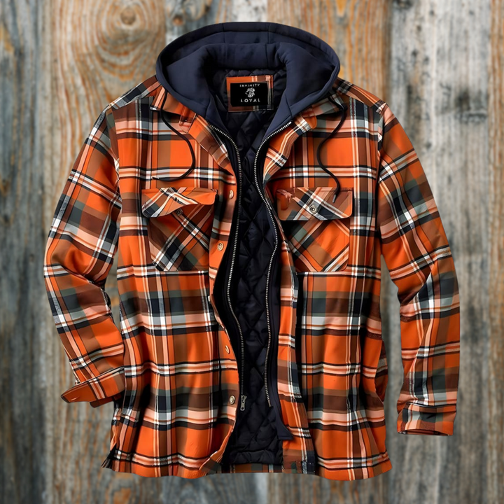 Levoire | Veste À Carreaux Pour Hommes Orange